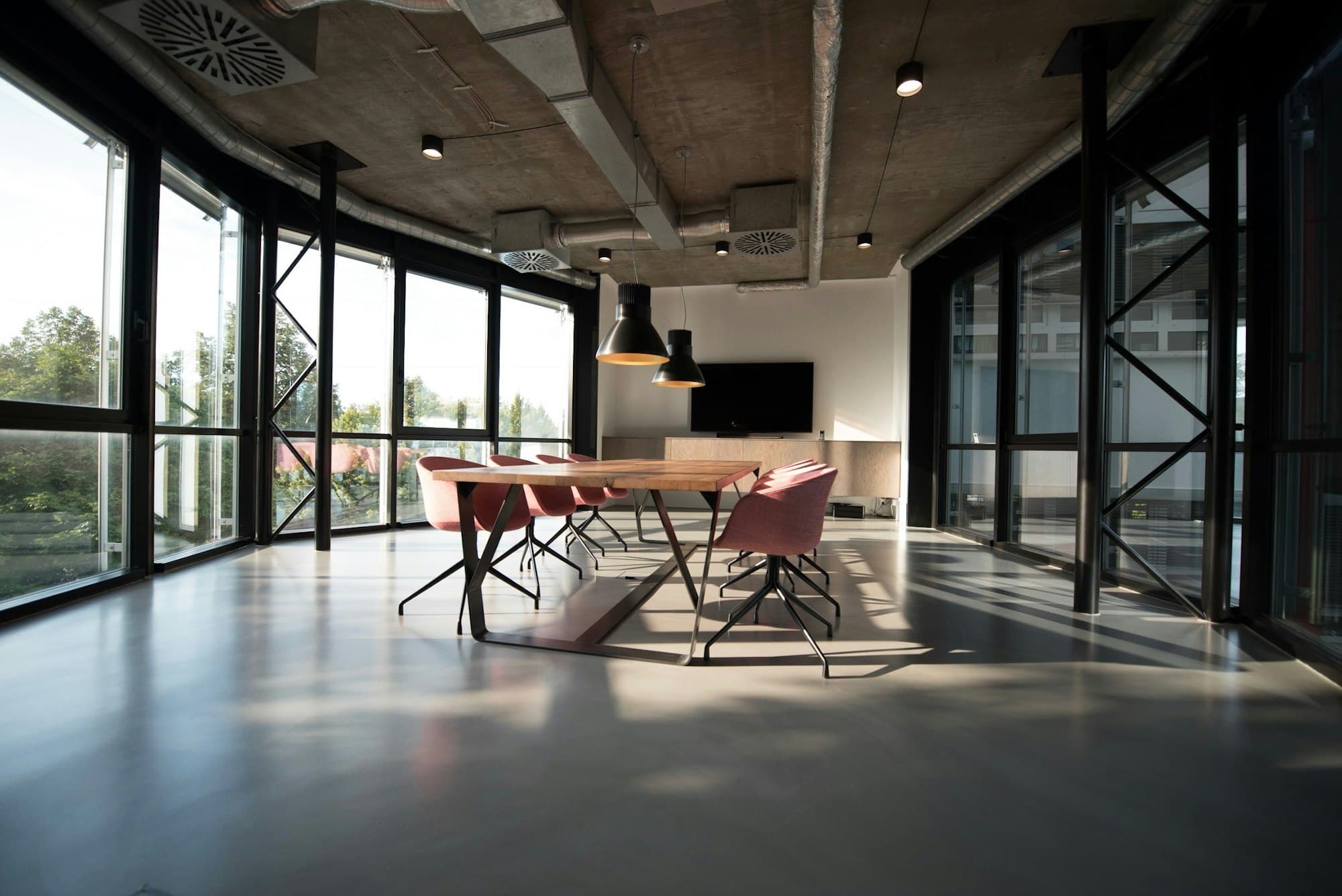 Modern aluminium glass facade